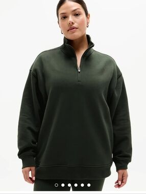 Women's Forever Fleece 1/4 Zip -Front Sweatshirt Athleta- Color Elm